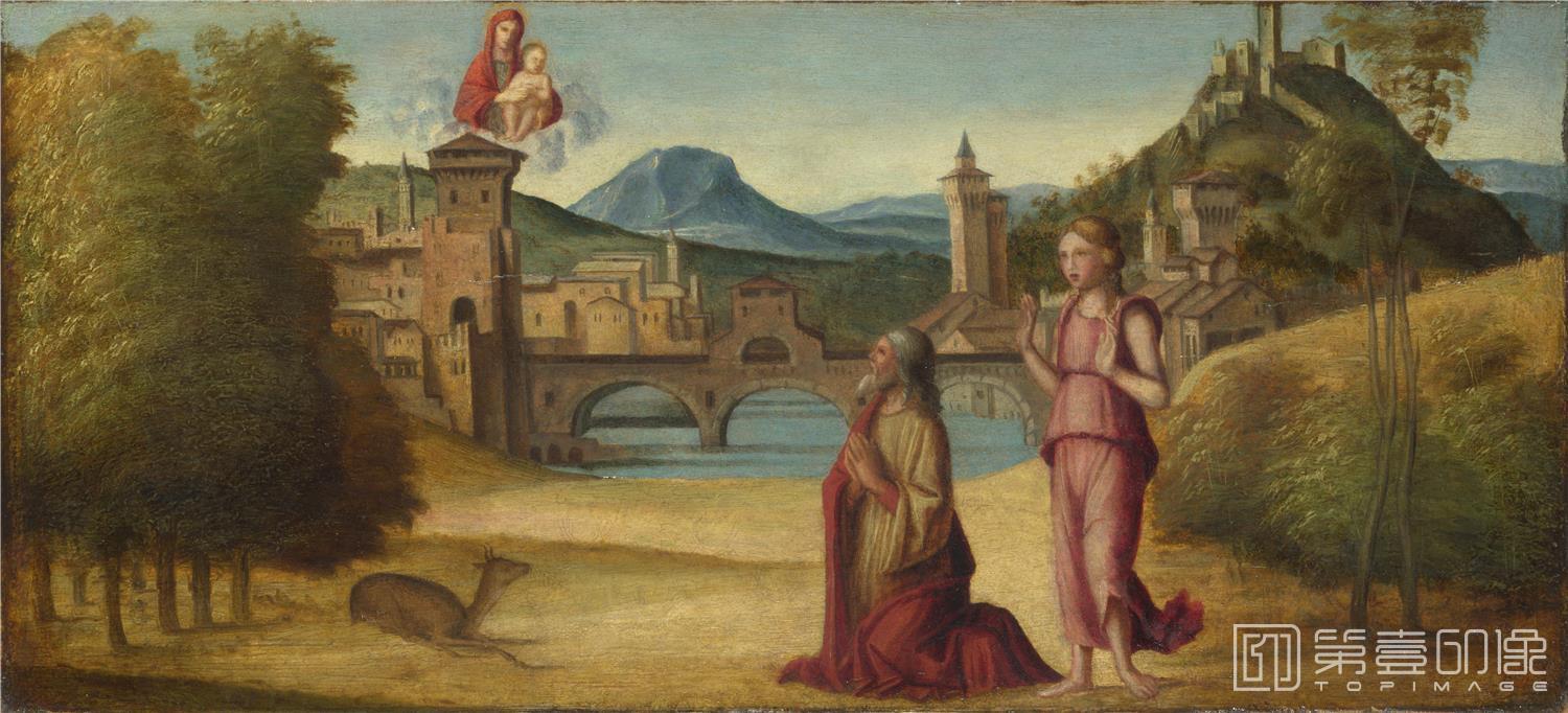 油画-大英博物馆藏画-Italian, Venetian - Augustus and the Sibyl-1241